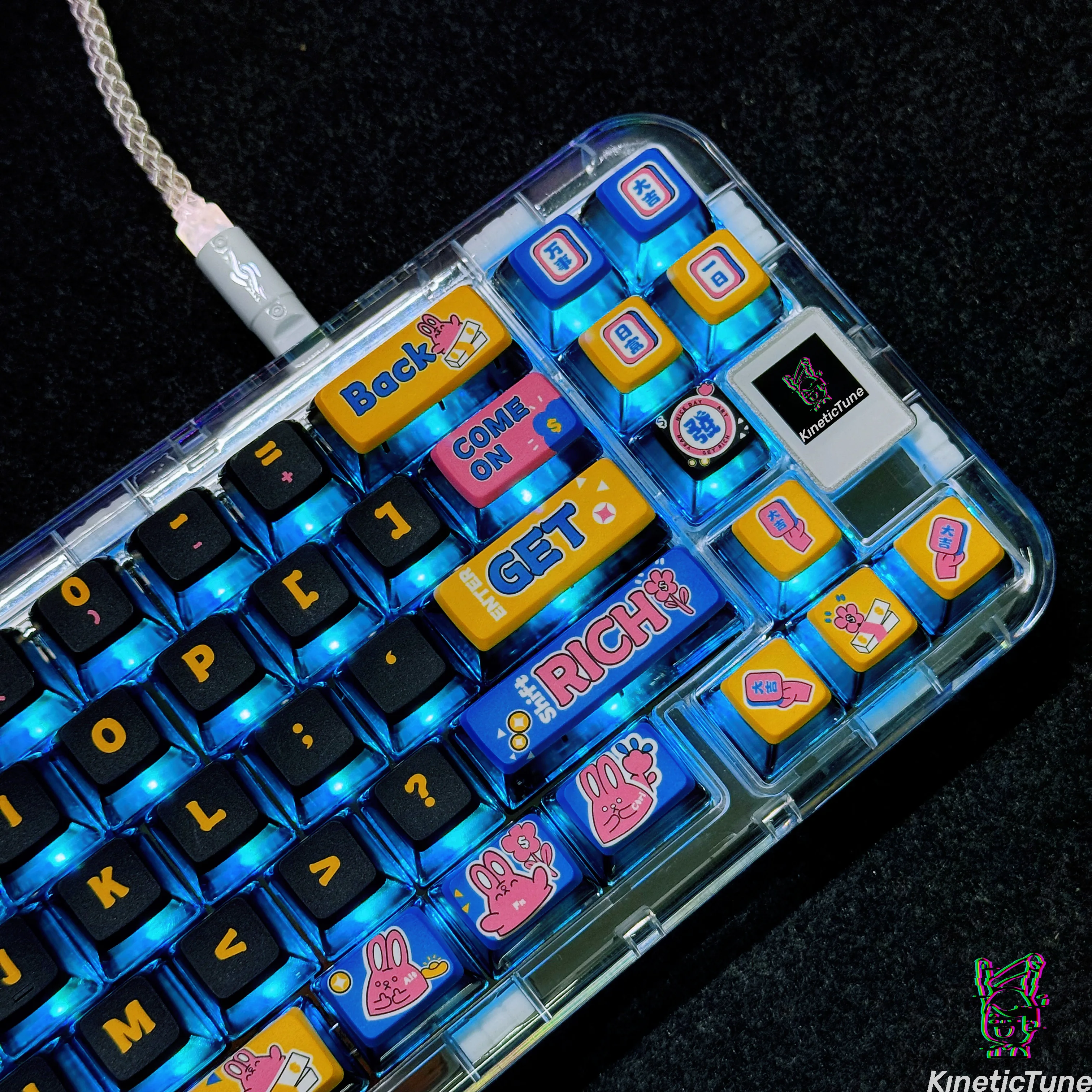 Bafanglai Keycap Puding Penetrasi Empat Sisi Adaptor Sublimasi PBT Keyboard Sumbu Magnetik 68/75/84/87/98