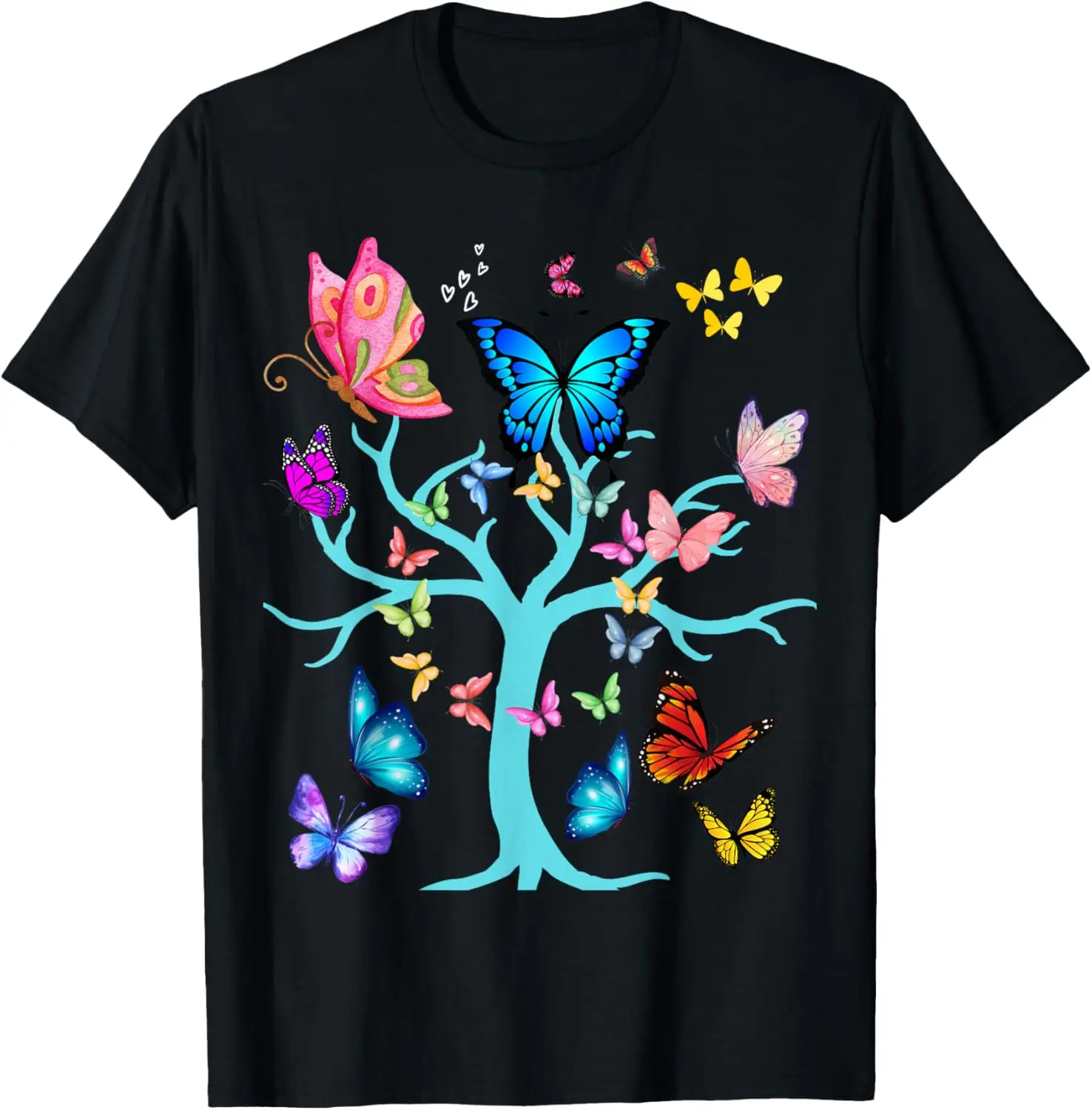 

Butterfly Tree of Life Graphic Print Men Women Casual Short Sleeve T-Shirt Trip Casual Tee