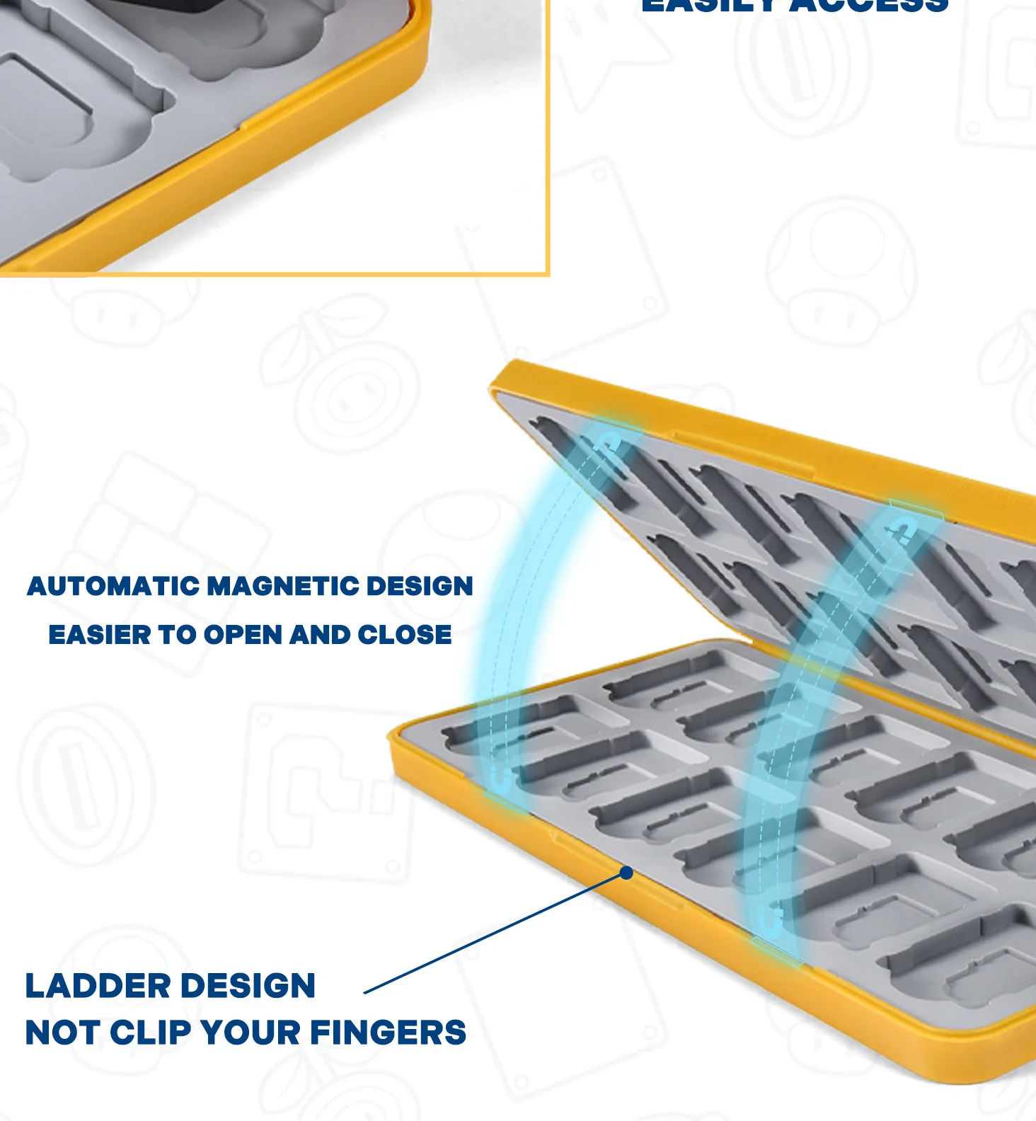 FUNLAB Scatola per carte Switch Scatola per cassette Borsa per carte da gioco NS Borsa protettiva OLED 24 scatole in silicone di grande capacità con aspirazione magnetica
