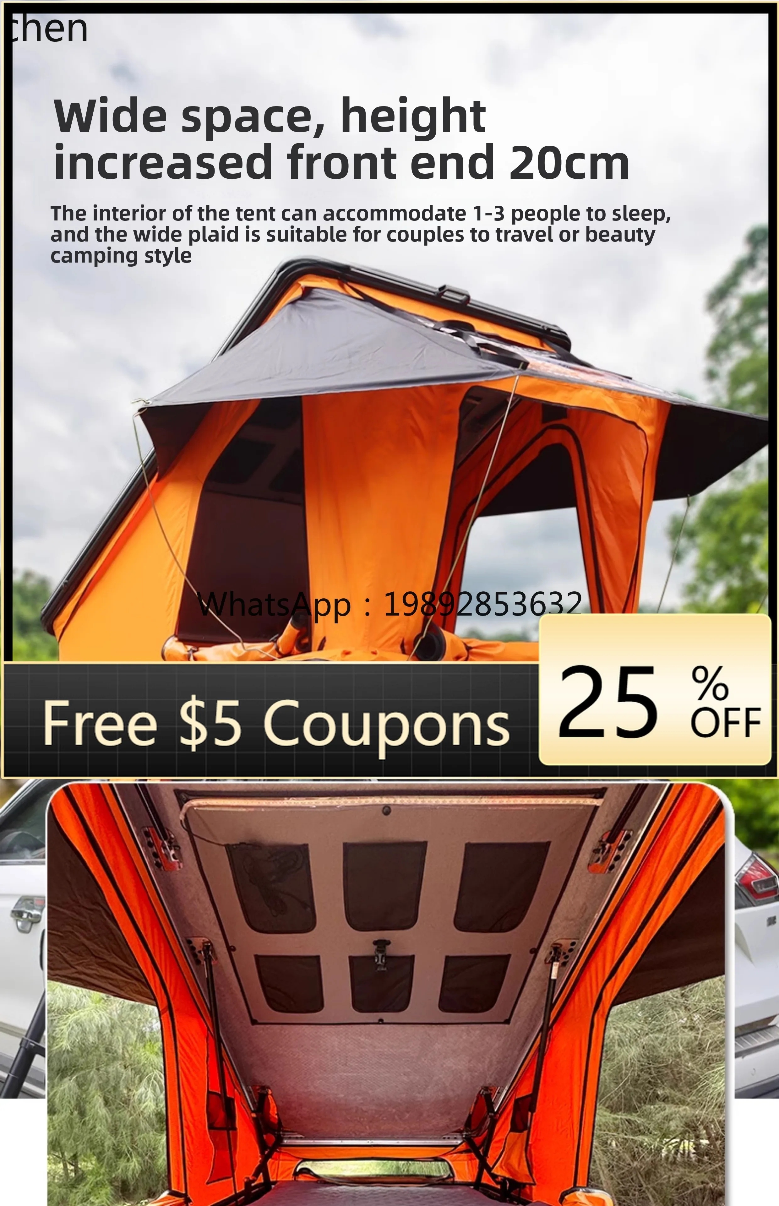 

triangle car roof tent, ultra-thin solar panel fully automatic outdoor self-driving tour