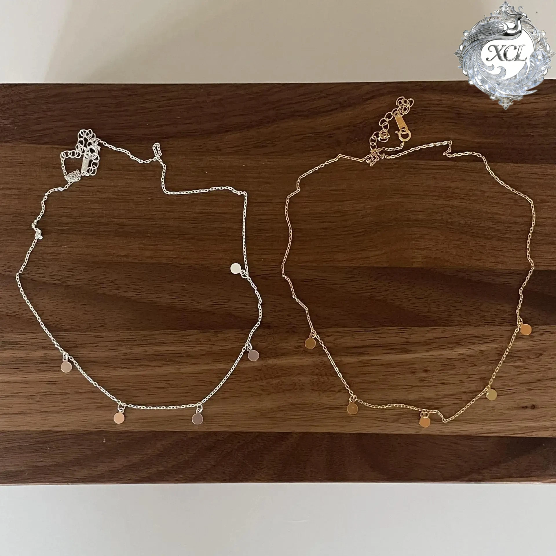 

XCL S925 Sterling Silver Hypoallergenic Bohemian Choker Necklace Sequined Coin Tassel Pendant Gift for Women