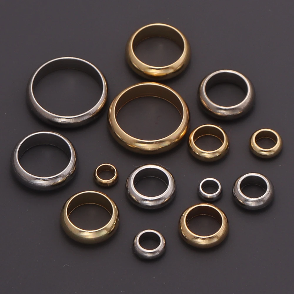 5-50pcs/lot Stainless Steel Spacer Beads 2-8mm Beads Big Hole Charm Beads For DIY Jewelry Bracelets Making Findings DIY Crafts