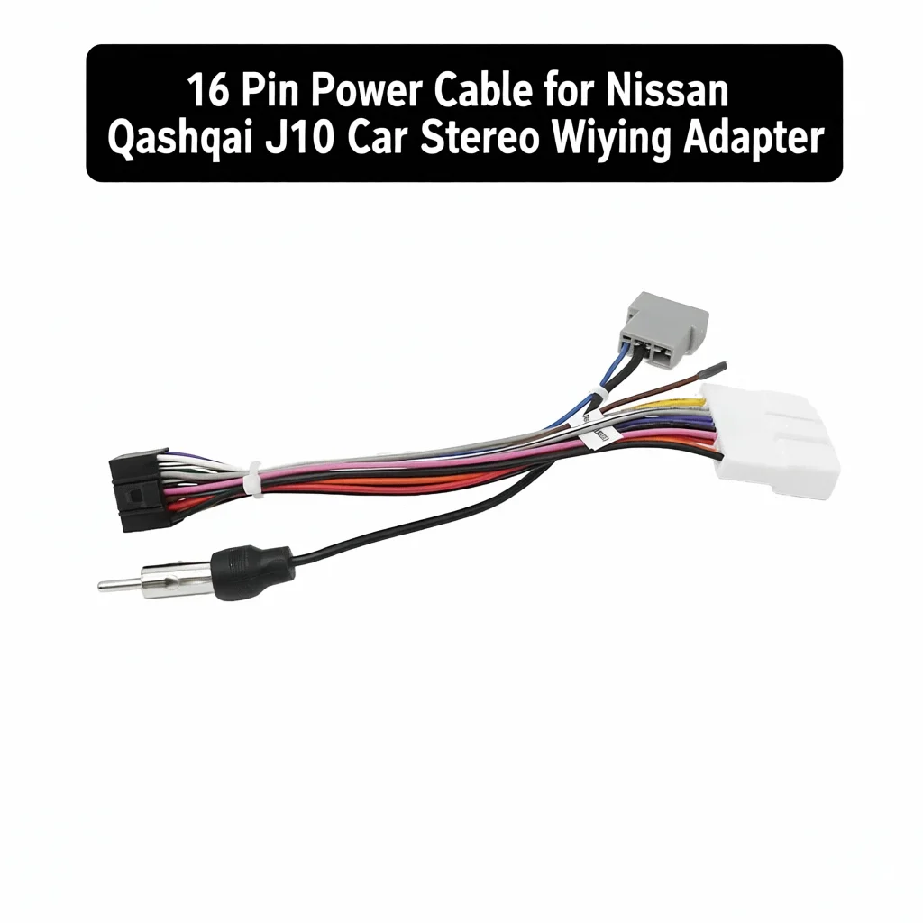 

16-контактный кабель питания для адаптера автомобильной стереопроводки Nissan Qashqai J10