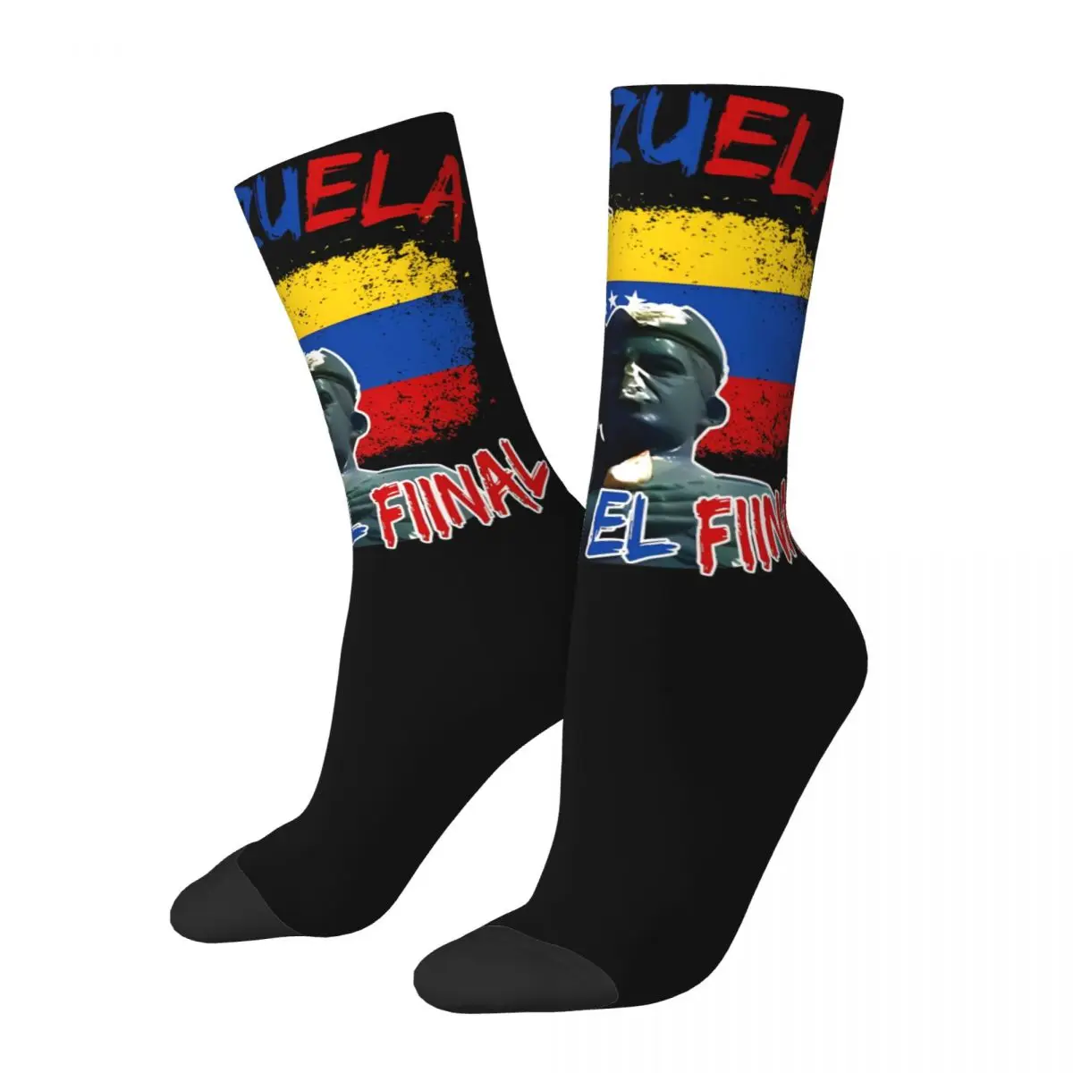 Cozy Men Socks Venezuela Hasta El Final Merch Comfortable Venezuela Flag Graphic Dress Socks All Season