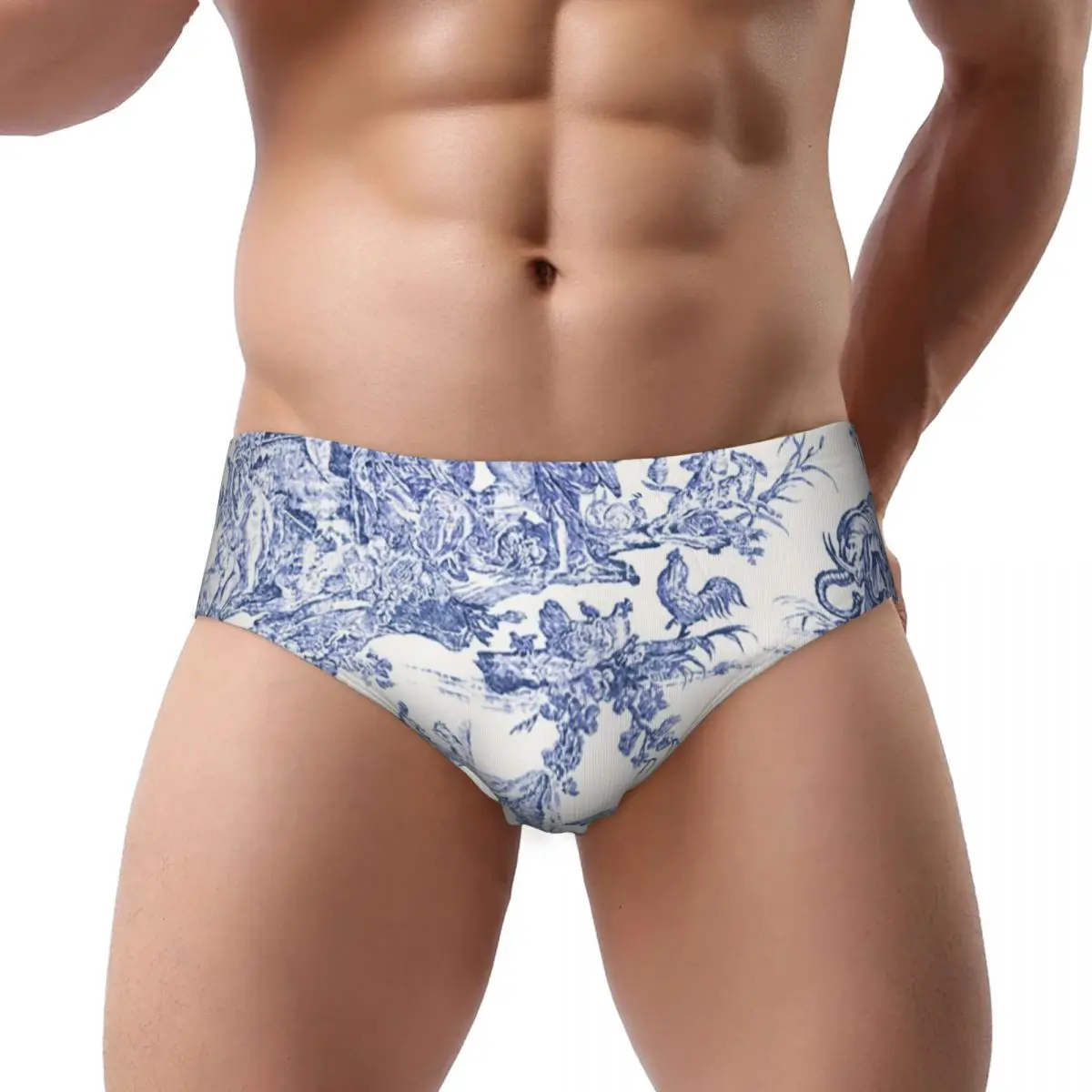 Custom Men's Toile De Jouy Men Brief Panties Male Soft Underwear Underpants