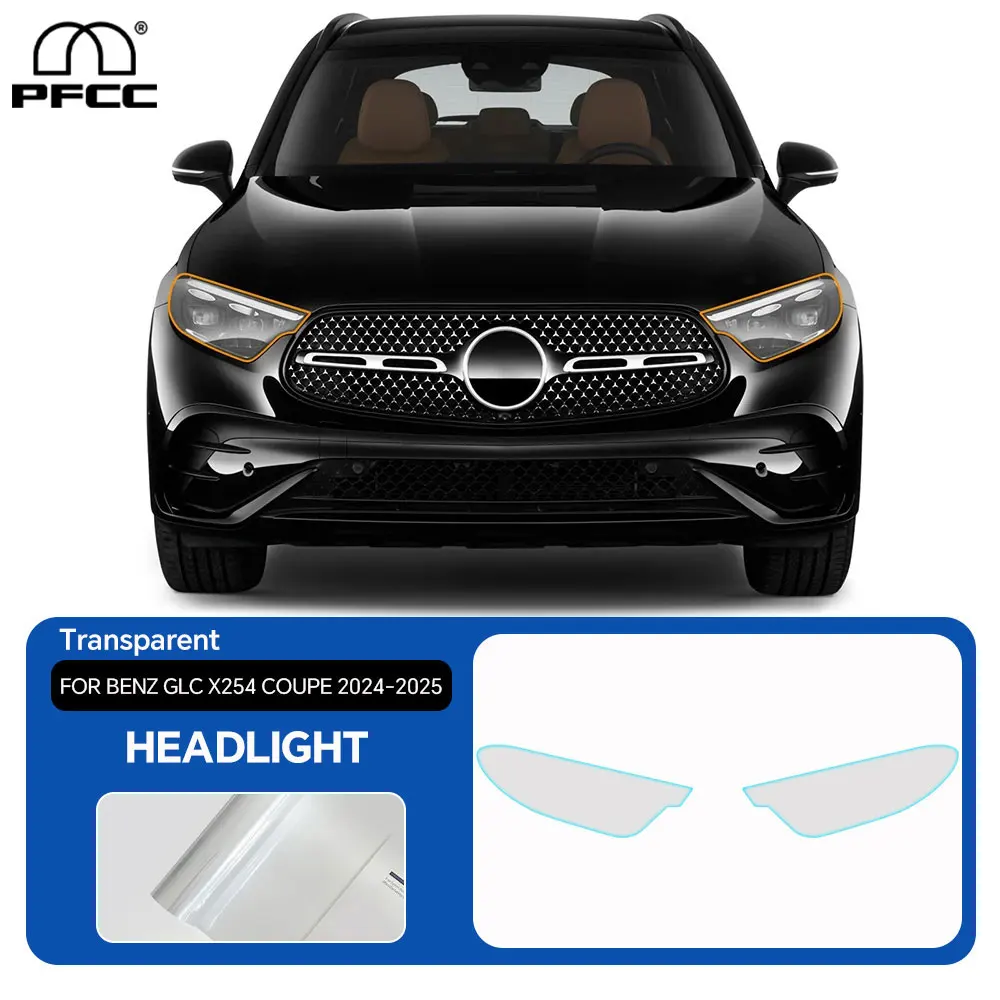 

for Mercedes-Benz GLC X254 Coupe 2024 2025 TPU Car Front Headlight Film Clear Bra PPF Kit Paint Protection Film Anti Scratch