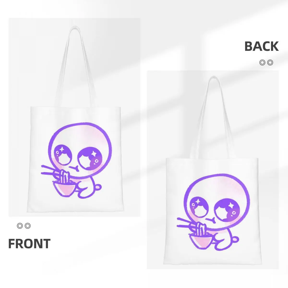 TBH Autism Creature Meme Yippee  Shopping Bags Girls Canvas The Tote Bag Foldable Ladies Shoulder Tote Travel Handbag