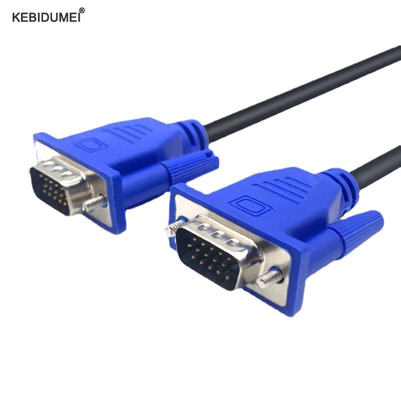 Przedłużacz 1.3M VGA VGA do kabel Adapter do VGA wtyczka podłączenie męska do męskiej przedłużacza wideo HD do projektora monitora PC TV Box