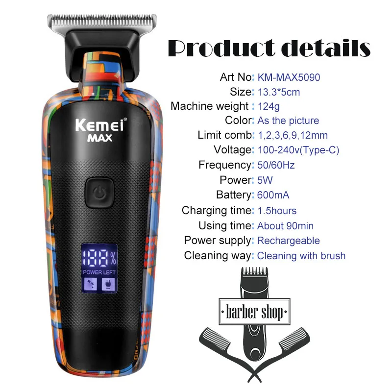 Kemei MAX5090 Professionelle Haarschneidemaschine Baber Haarschneider Elektrische Haarschneidemaschine Für Männer Geschenk – Detail 1