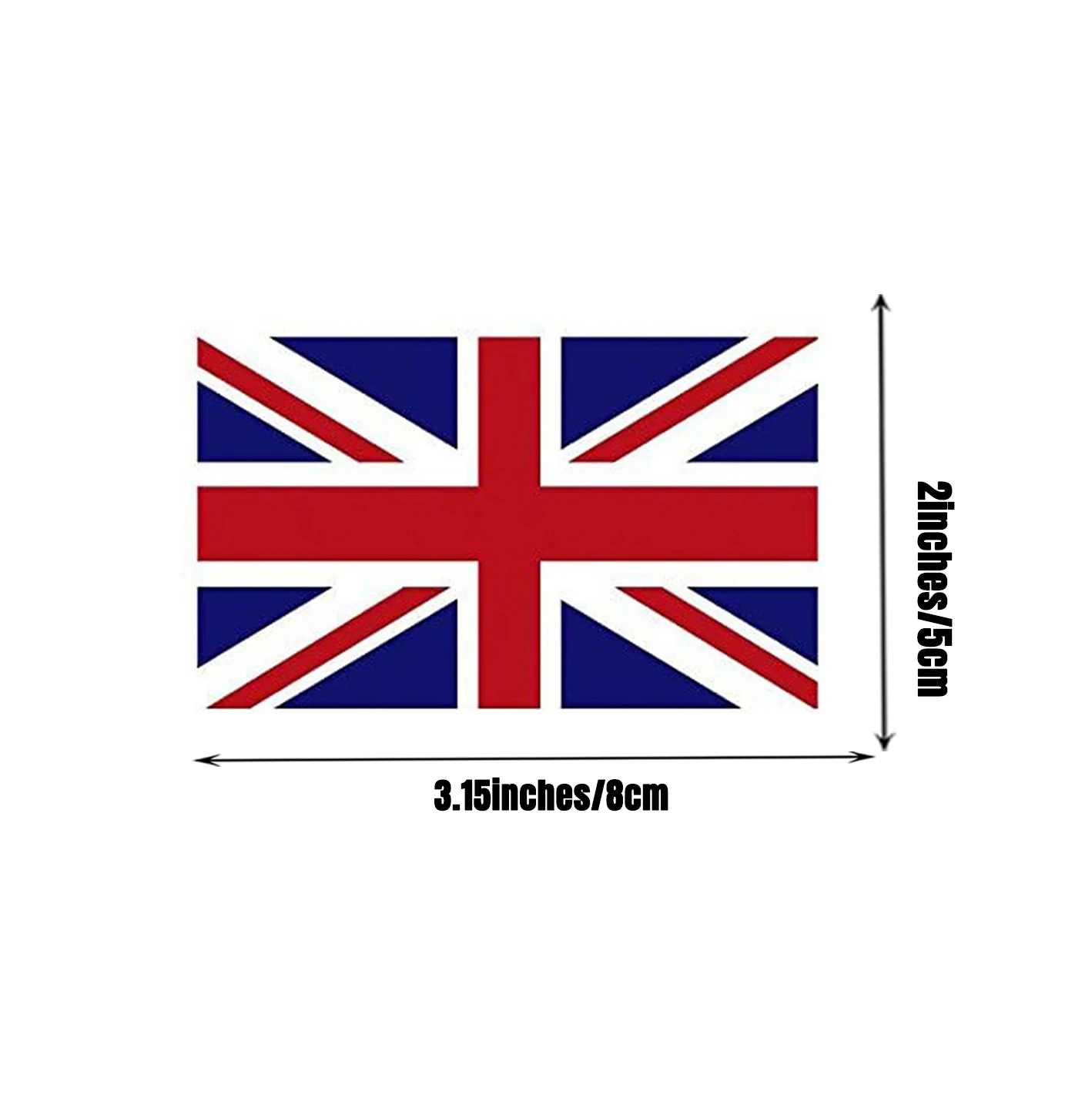 8cm Wide Great Britain Union Jack UK British Car Sticker And Decal for Windows, Cars, SUV, Trucks 2Pcs
