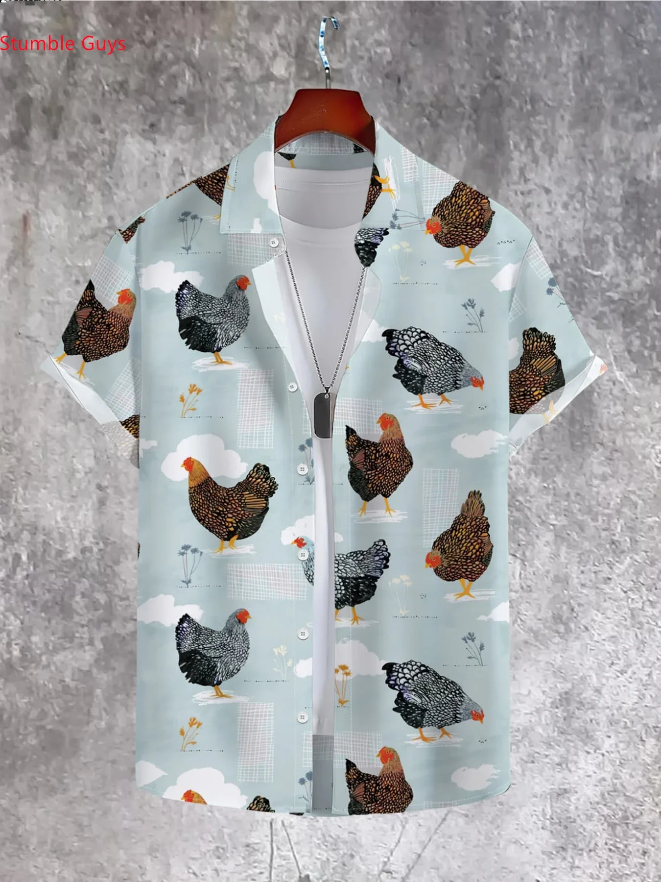 High Street Tropical Hawaiian Shirt For Men Summer Man Short Sleeve Loose Casual Streetwear Fashion Beach Outfits