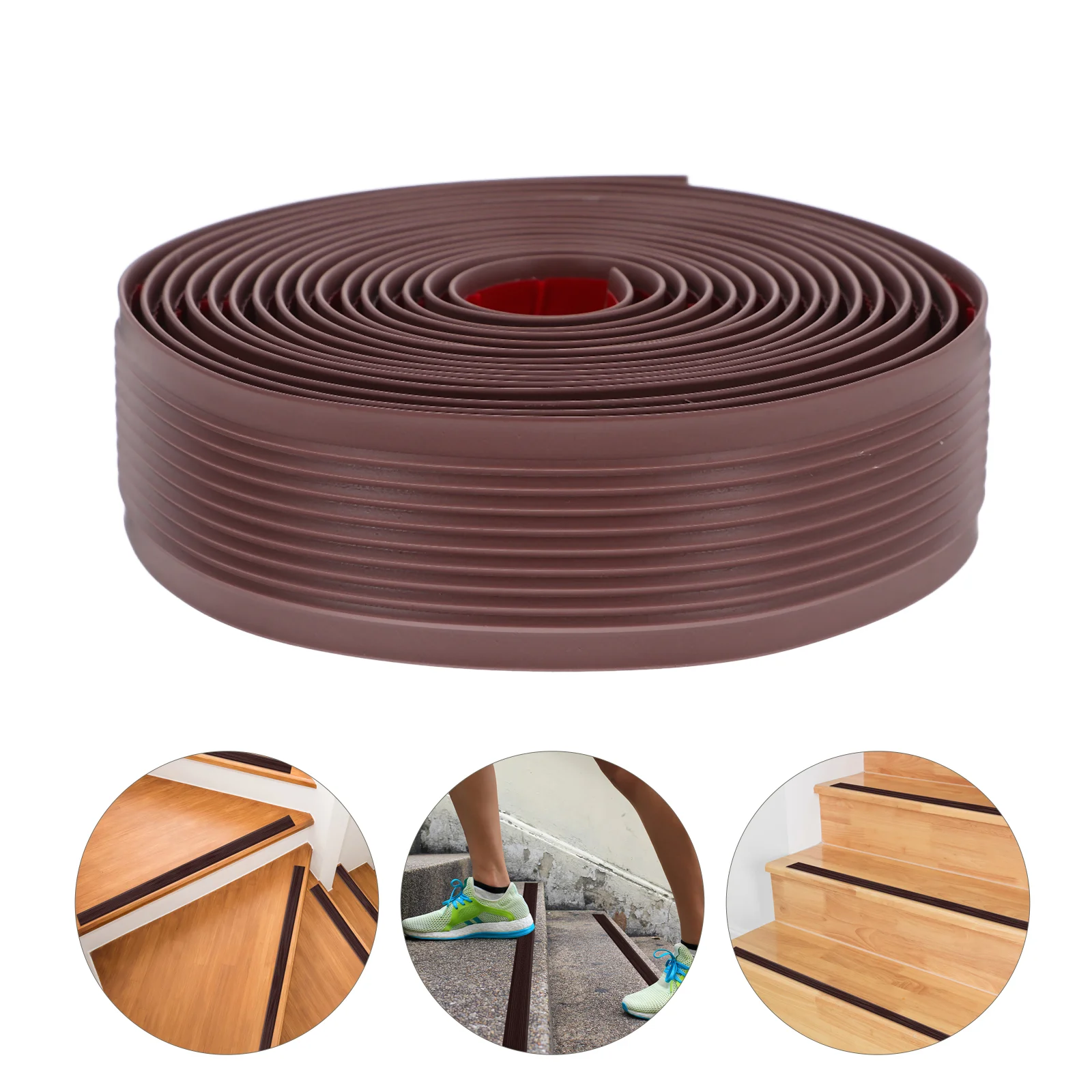 Anti-slip Strip Wood Trim Peel and Stick Non-slip Stair Carpet Rubber Edging Nosing Soft