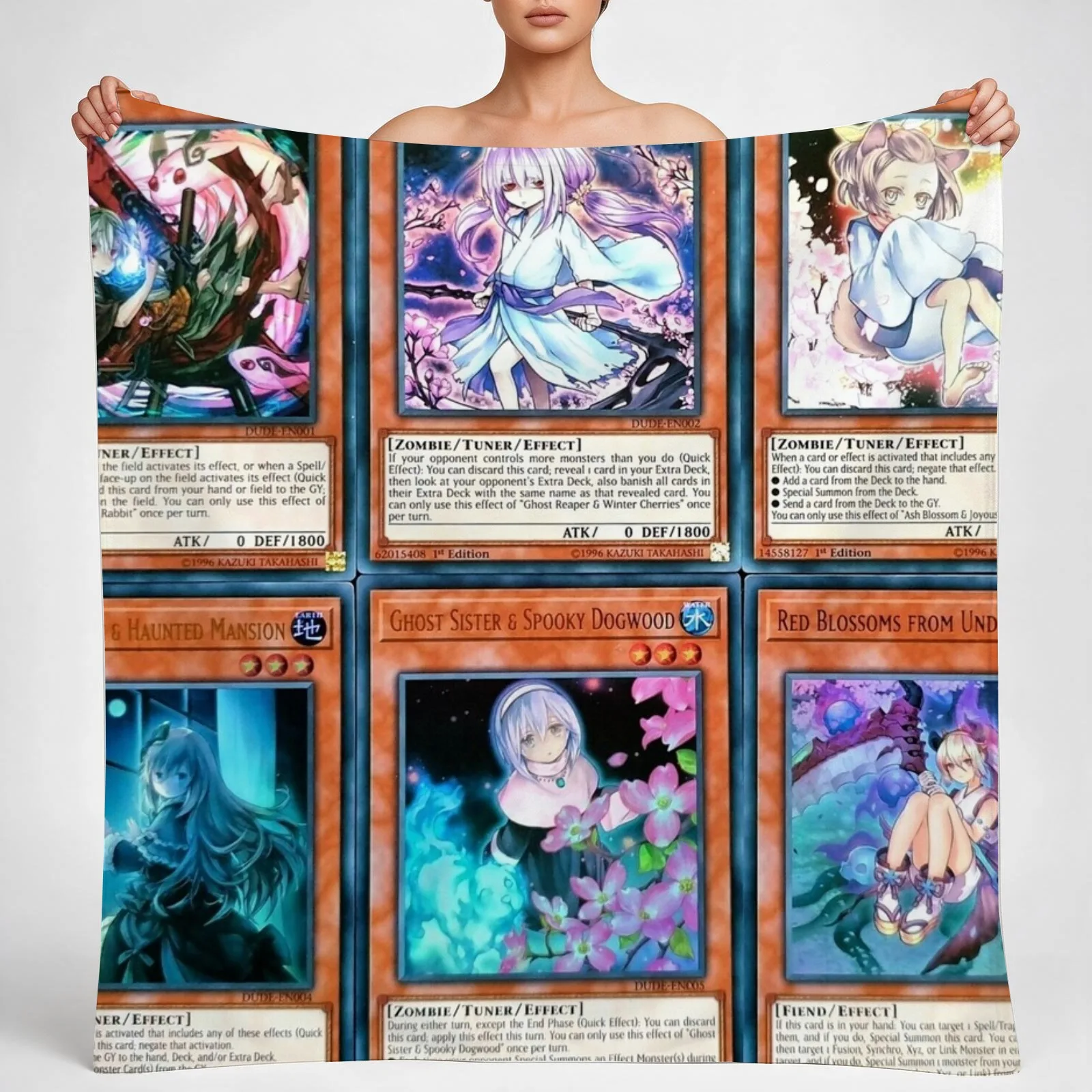 ghost girl hand traps ash blossom joyous spring edit Throw Blanket couch cozy soft plush fuzzy picnic outdoor blanket
