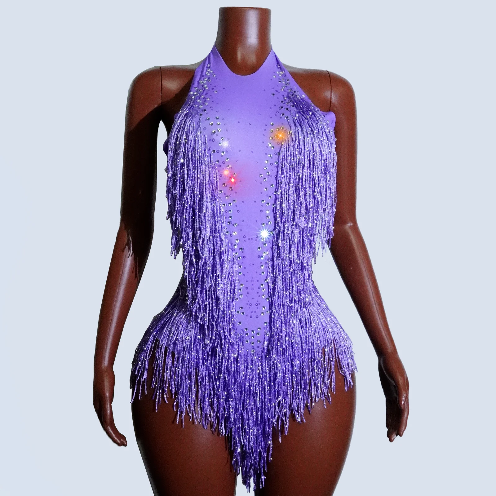 

Sparkly Rhinestones Fringes Sexy Bodysuit Women Team Dance Show Leotard Celebrate Prom DS Bar Birthday Party Nightclub Costumes