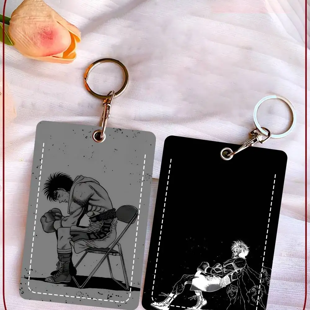 1pc Anime H-Hajime No Ippo Premium Leather Card Holder Keychain Scratch-Resistant Case For Bus Cards