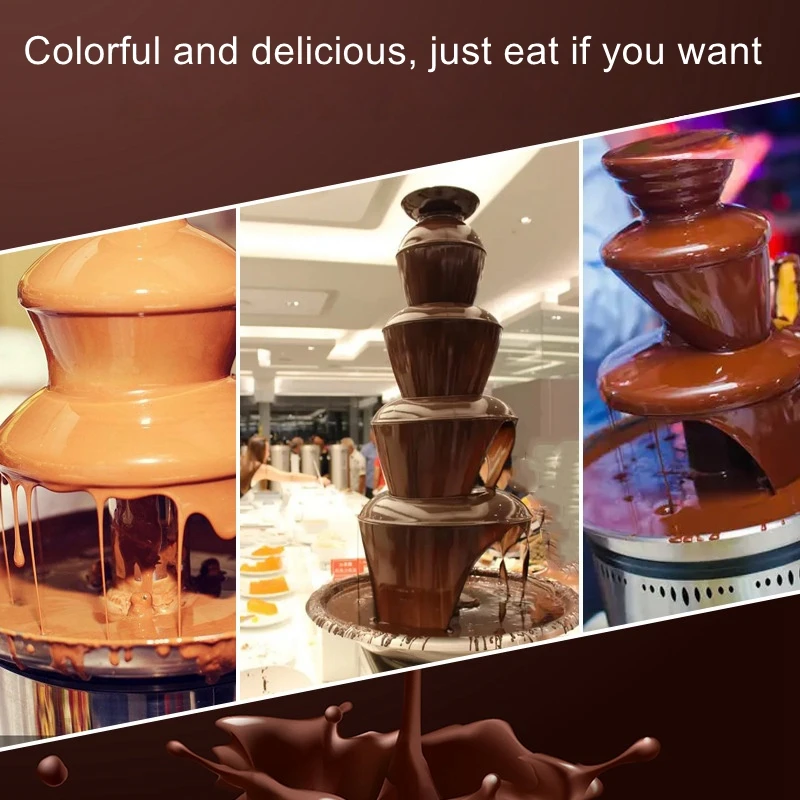 Commercial five story chocolate fountain machine self-service restaurant chocolate birthday booth shower waterfall machine