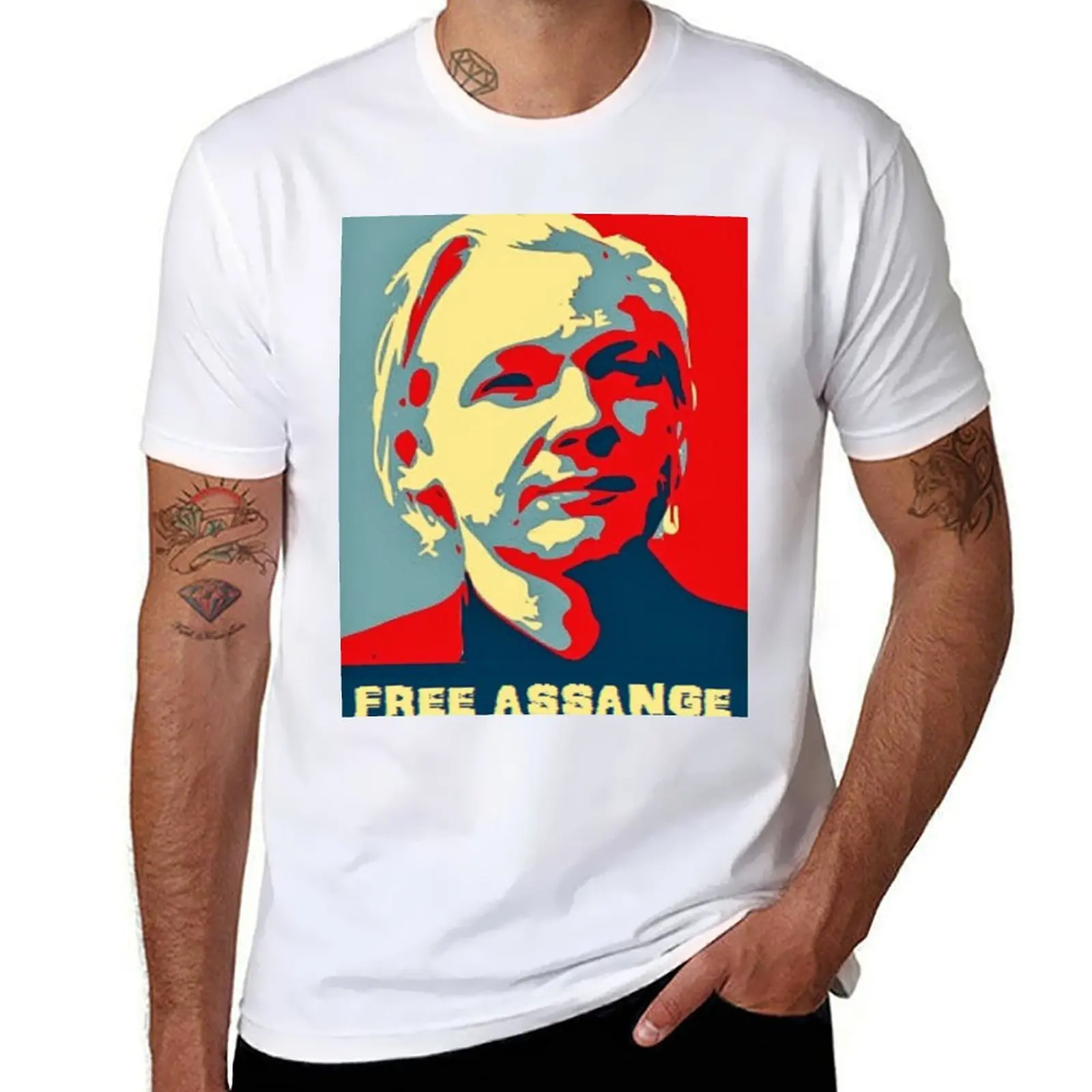 

FREE ASSANGE T-Shirt t shirts for man cotton funny man t shirts high quality luxury brand T-Shirt