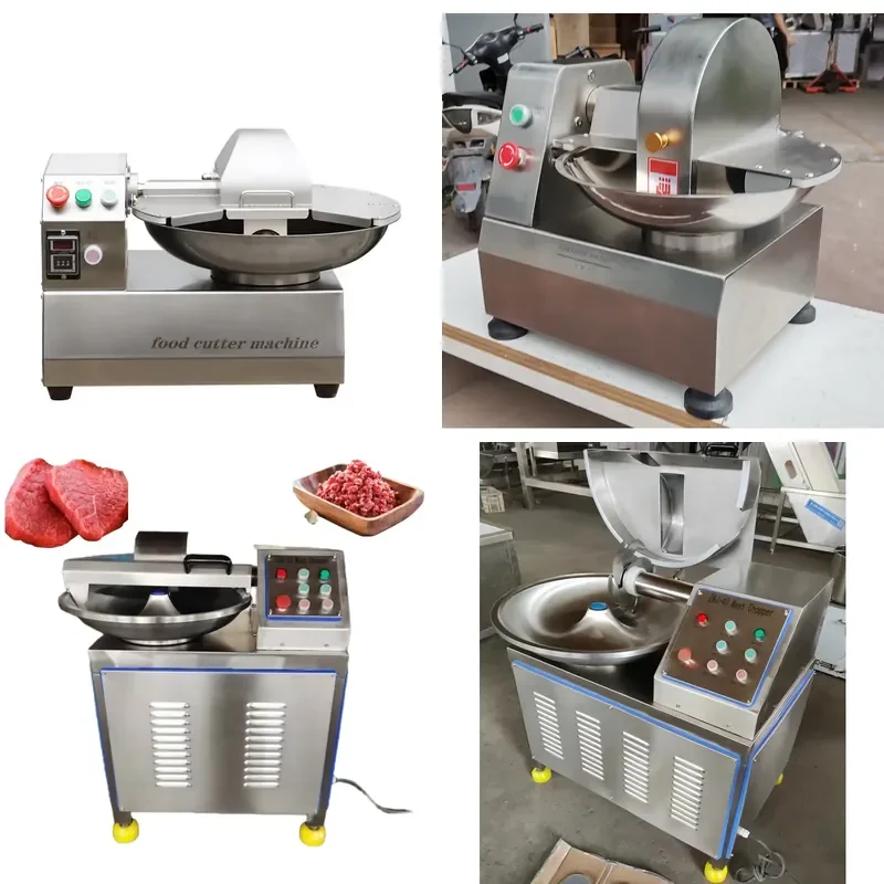 Electric Stainless Steel Meat Bowl Cutter Two Speed Food Processing Chopper Grinder for Kitchen