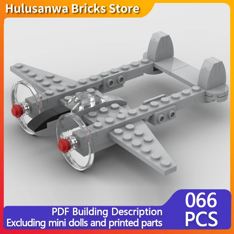 

P-38 Lightning WW2 Military Fighter Jets MOC Building Bricks War Equipment Modular Technology Gifts Holiday Assemble Toys Suit