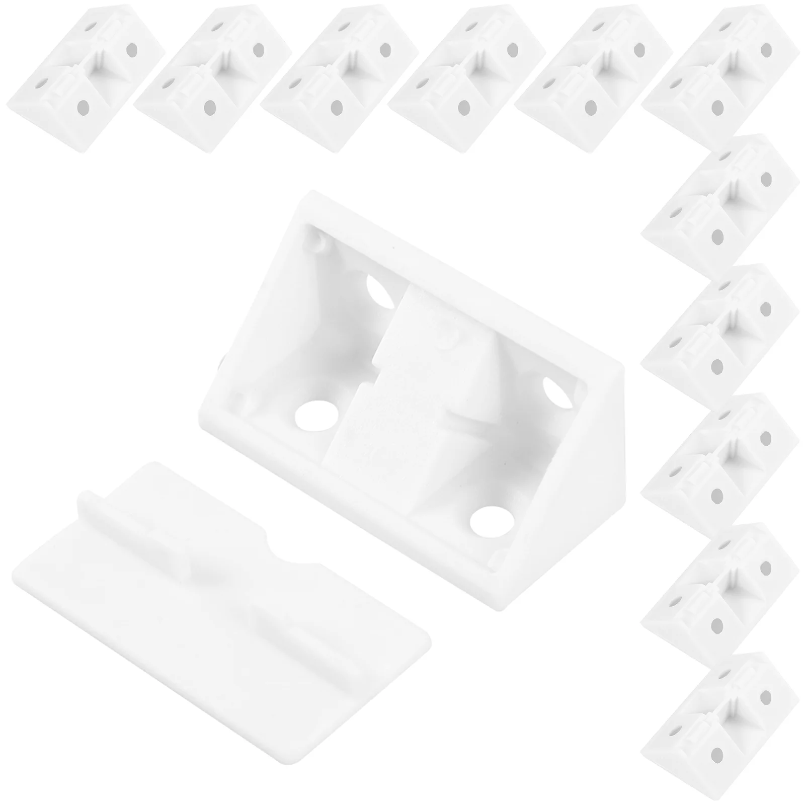 20 Pcs Partition Corner Code Braces White Connector Furniture Connectors 90 Degree Bracket