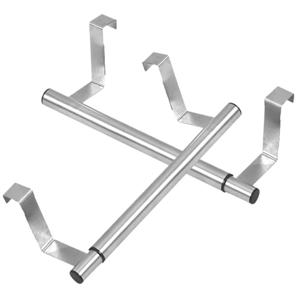 

2pcs Expandable Rack Adjustable Wall Mounted Bathroom Door Towel Hanger Storage Organizer For Kitchen Bathroom Balcony Closet