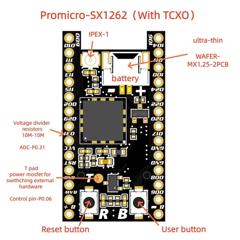 Per Meshtastic Compatibile con il modulo Nice Nano/Superbini/Pro Micro SX1262 per Pro Micro