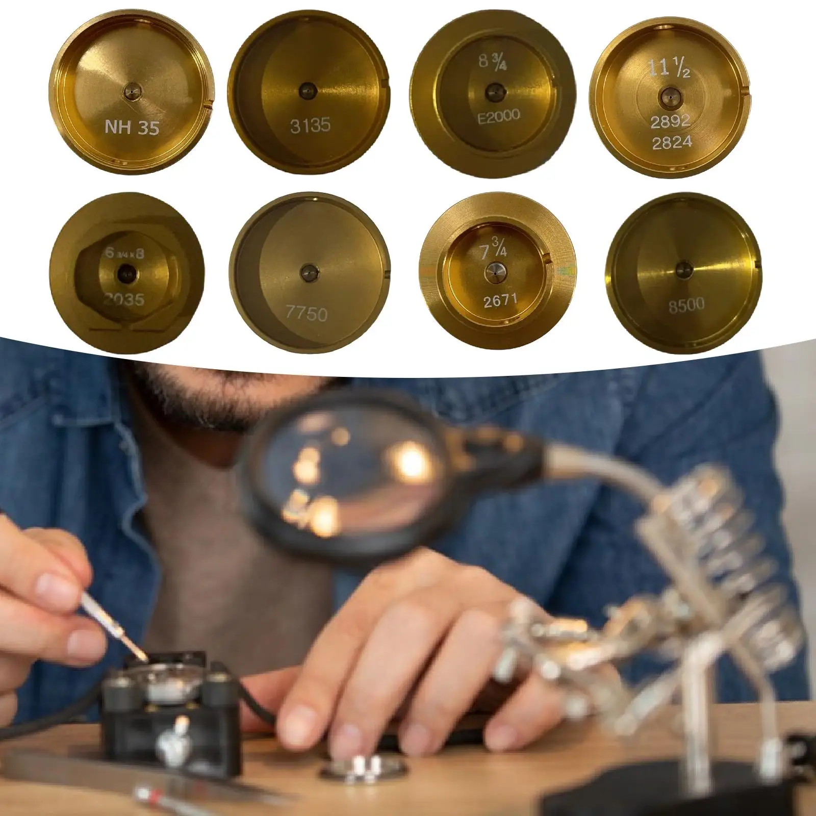 Copper Plated Aluminum Watch Movement Holder Organizer for Repairing Watches and Jewelry Making Hobby Craft Enthusiast