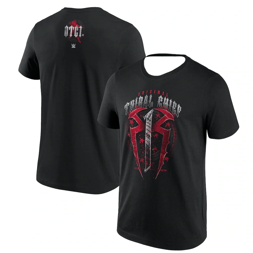

2025 New Fashion Roman Reigns T-Shirt Black Mens Famous Wrestling Competition Summer Women's Top