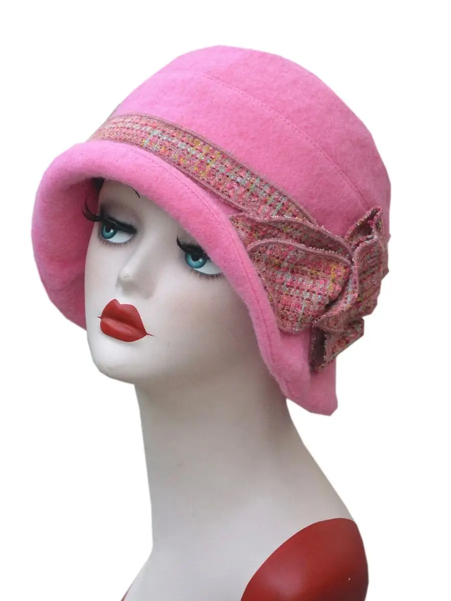 Warm and Soft Winter Women Church Hat with High quality Wool Felt Fedora Cloche Hat Cap A374