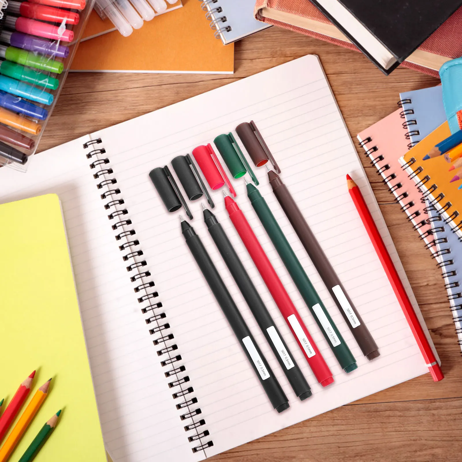 

5 Pcs Pens Multipack Colorful Neutral Set Gel Brush Nice for Journaling Plastic Child Colored