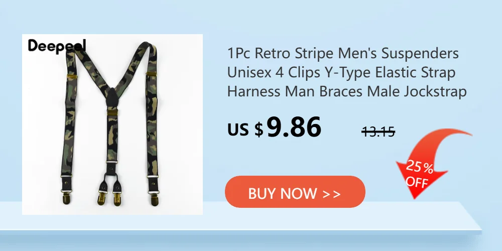 Deepeel 2.5*100cm Men Suspenders 4 Clips Elastic Adjust Strap Harness Adults Man Braces for Pants Hanger JockStrap Accessories