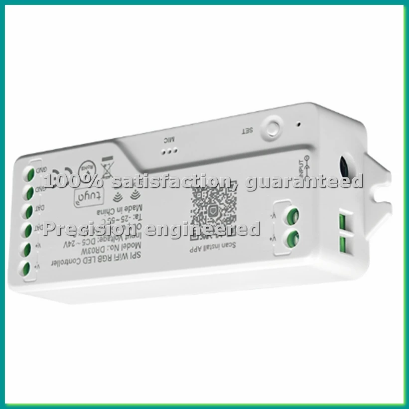 

Контроллер Tuya Wifi SPI RGB LED для адресных светодиодных лент WS281 FCOB на 720 пикселей - VVNB