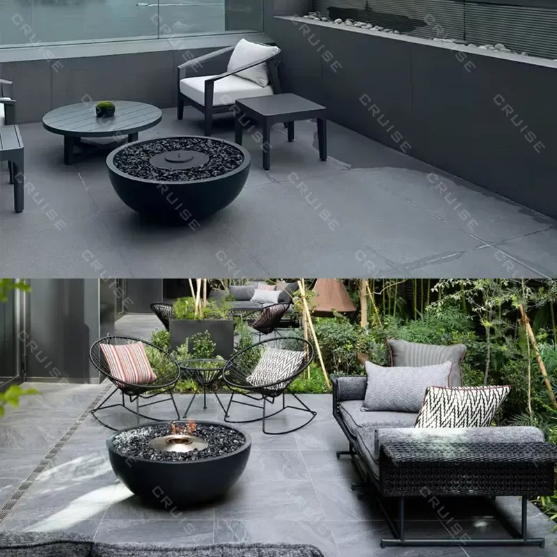 600mm Propane Fire Pit High Temp Gas Stove Core Alcohol Burner Custom Wood Atomization Fireplace Outdoor Garden Patio Heating