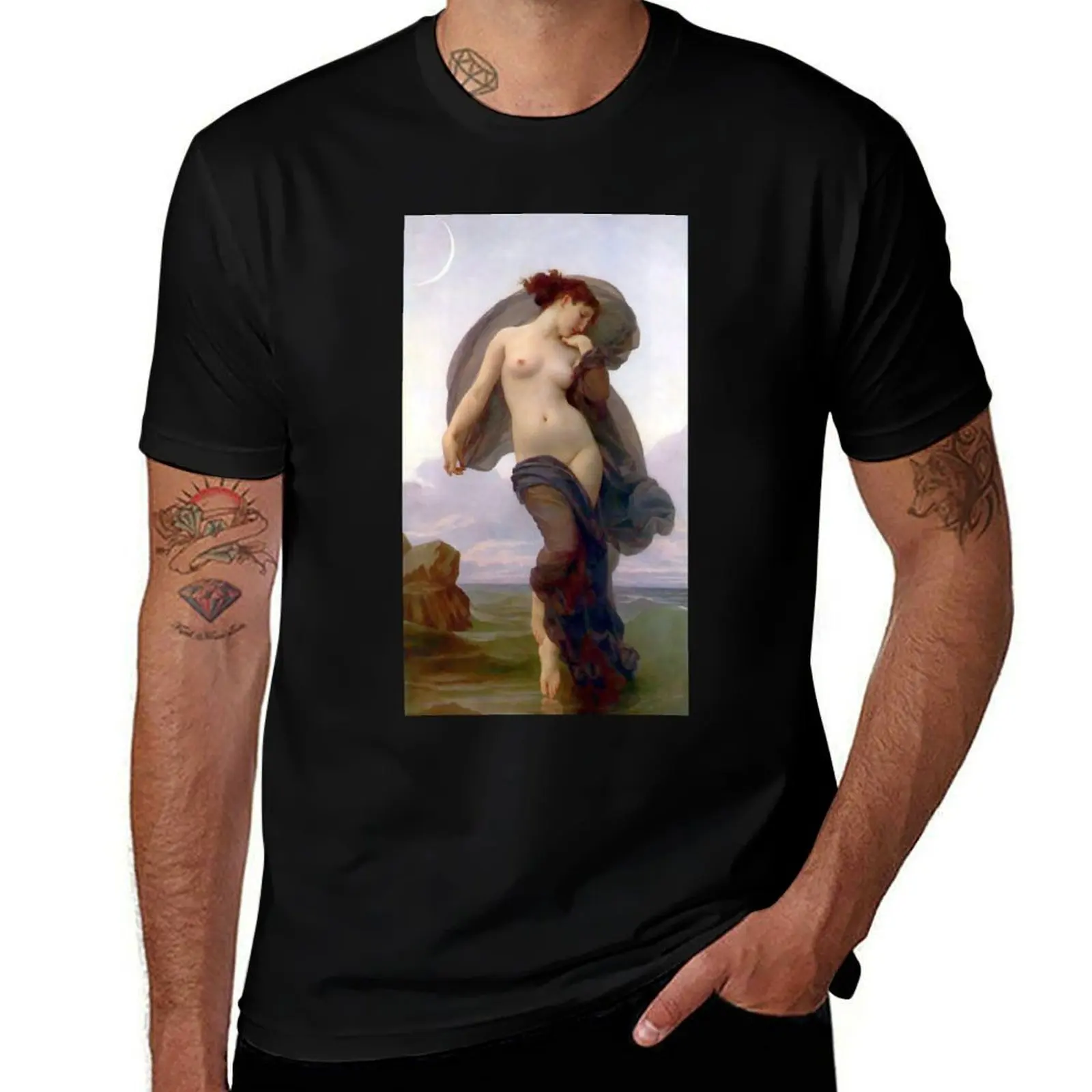 

Evening Mood - William Adolphe Bouguereau T-Shirt funny t shirts cotton man graphic t shirt T-Shirt