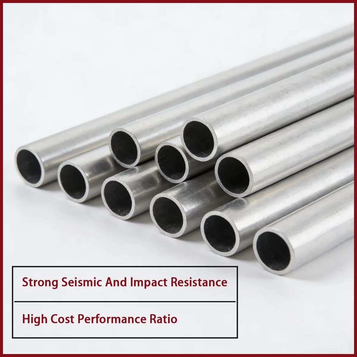 Aluminum alloy hollow circular tube with an outer diameter of 50-110mm is used for building frames, fluid transportation, etc