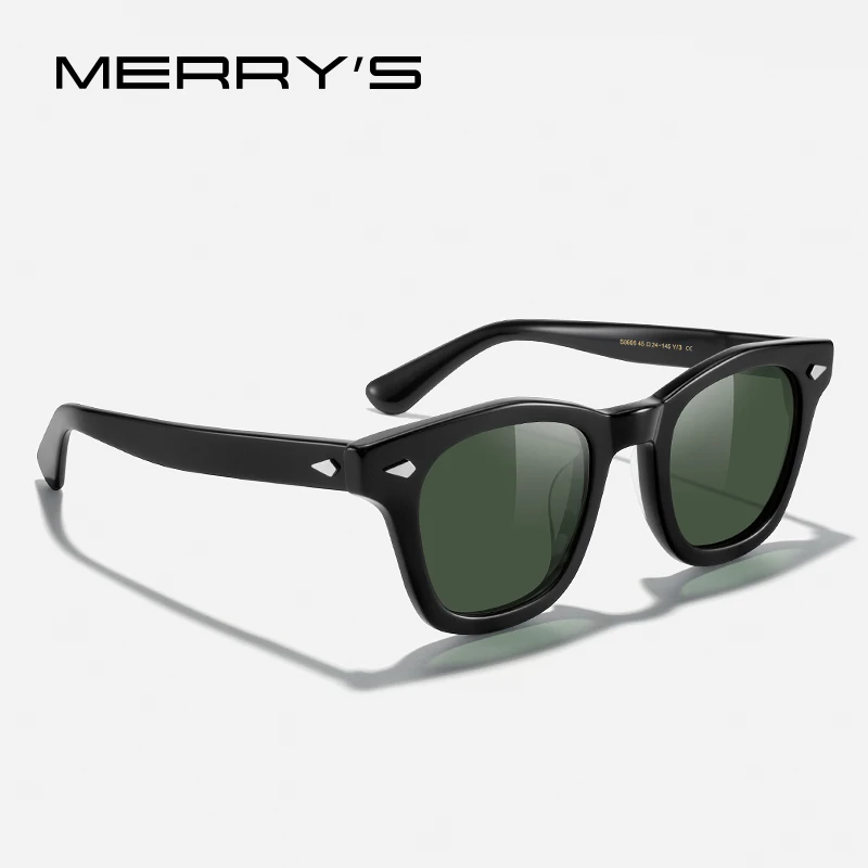 

MERRYS DESIGN Acetate Polarized Sunglasses For Men Women Retro Vintage Square Luxury Trending Sunglasses UV400 Protection S8606