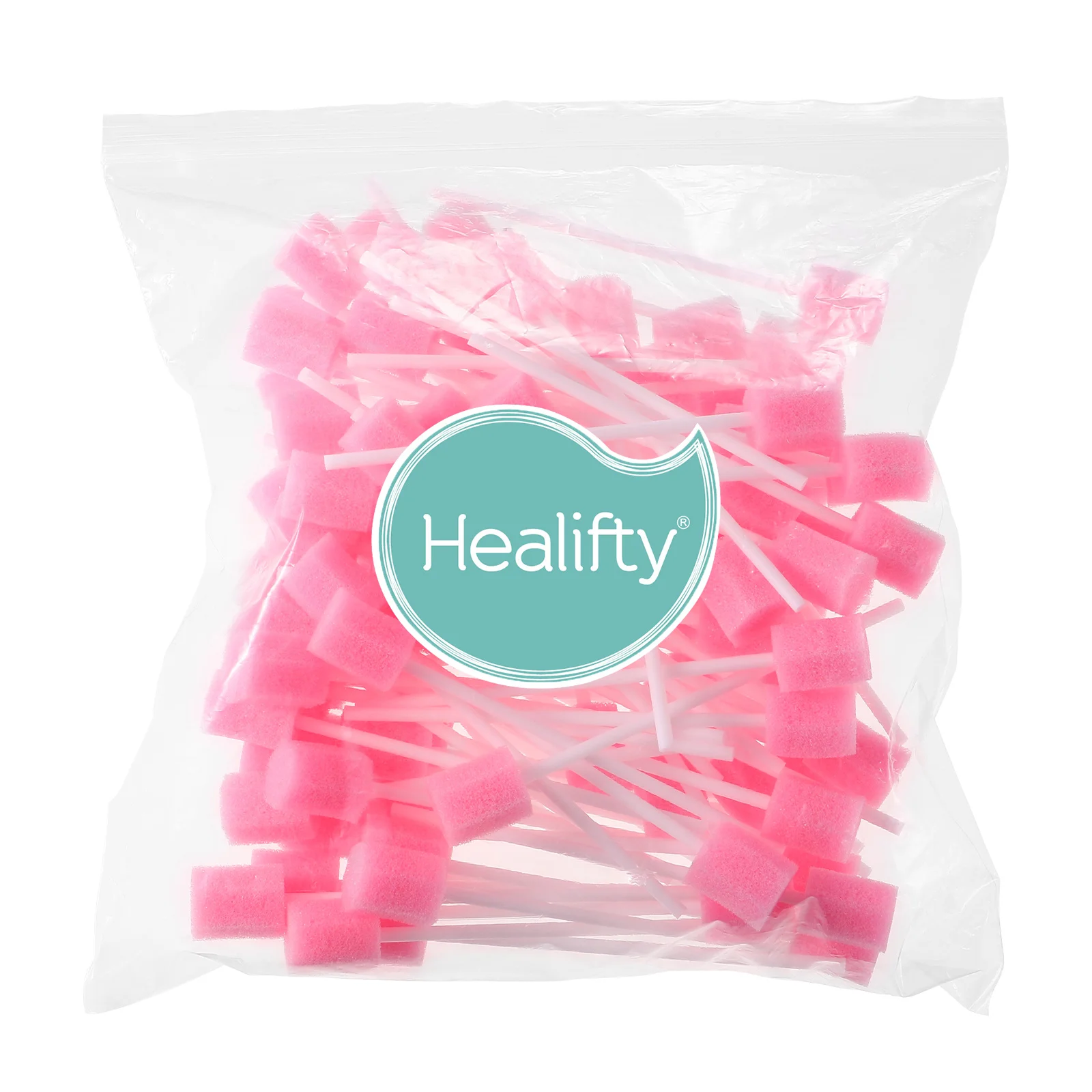 Healifty-descartáveis cotonetes limpeza dental, prático, higiene oral, boca esponja limpeza, 100pcs