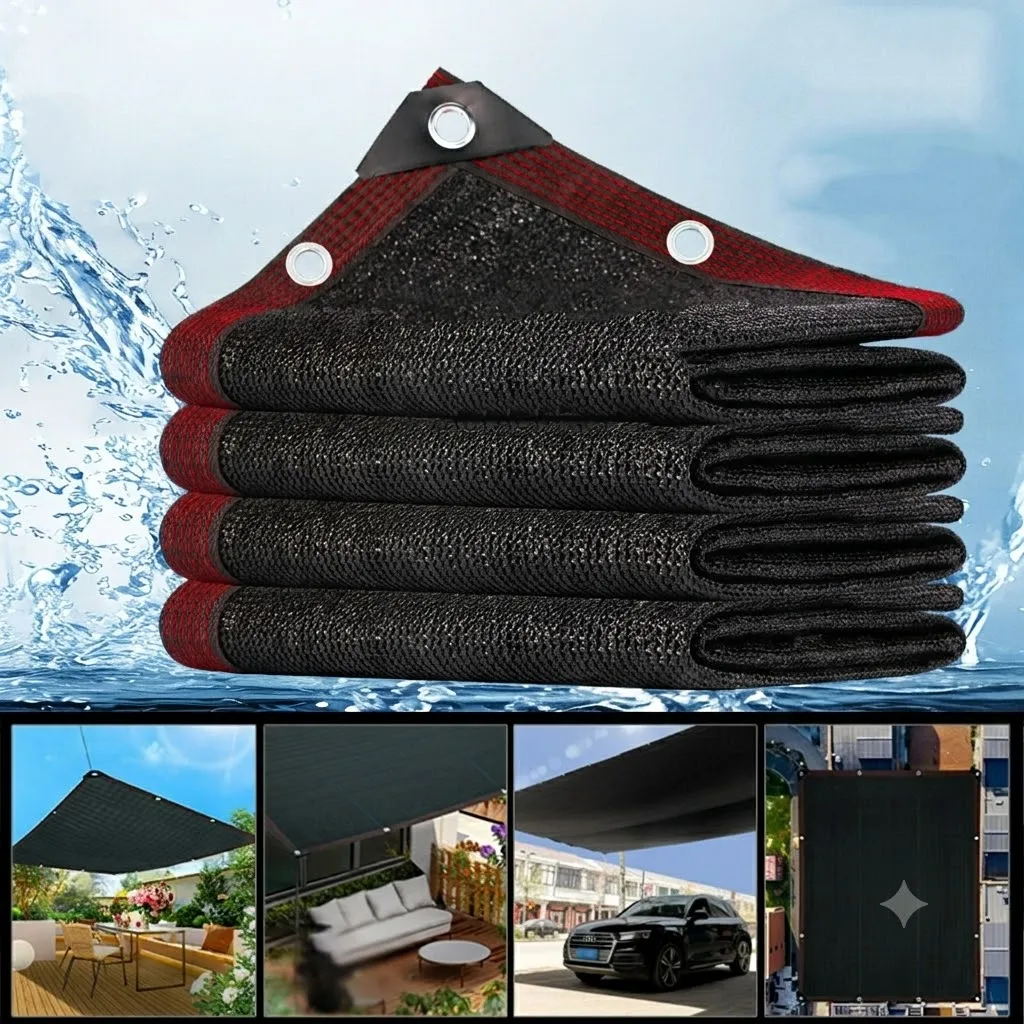 2026 Black Shade HDPE Sunblock Mesh Cover Taped Edge With Grommets Sun Net For Pergola Plants Greenhouse Gardens Patio Canopy