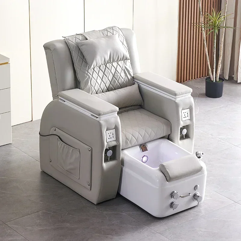 Beauty Couch Spa Cadeira De Manicure Salon Chair Gray Pedicure Armchair Foot Massage Sofa Manicure Nail Sofa Mesa De Stand