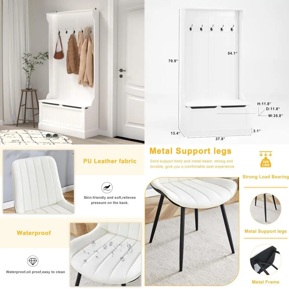 현대적인 줄무늬 패턴의 팔걸이 없는 파슨 식탁 의자 4개 세트, 레스토랑용 흰색과 검정색의 넓은 주방 의자