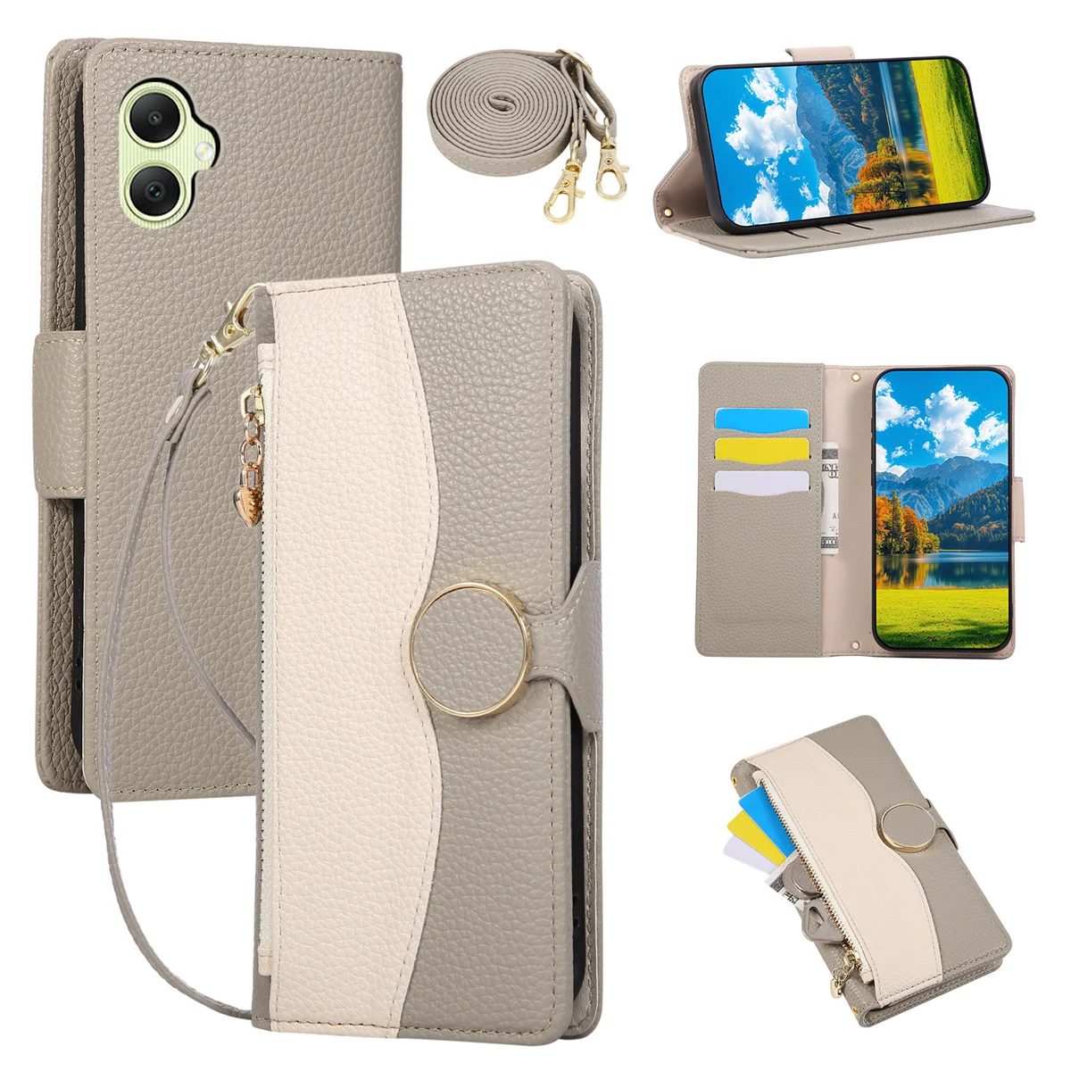 Umhängetasche, Kartenhalter, Handyhülle für Samsung Galaxy A17 A07 A36 A56 A06 A05 A26 A35 A55 A25 A34 A54 A25 A14 A52 A72