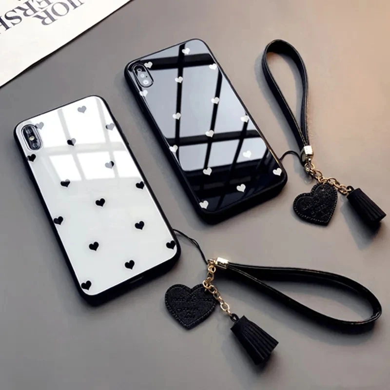 Glass Case For Xiaomi POCO X3 C40 M3 M5 M4 X4 X5 F5 C55 C51 Pro F3 GT NFC 5G Fashion Love Heart Hard Phone Cover Coque