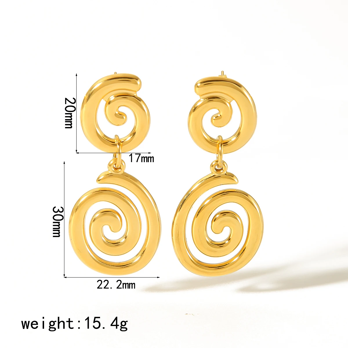 Modische Ohrstecker aus Edelstahl mit Muschel- und geometrischem Design für Damen, verhindern Allergien, ideal als Alltagsschmuck und Accessoire. – Detail 7