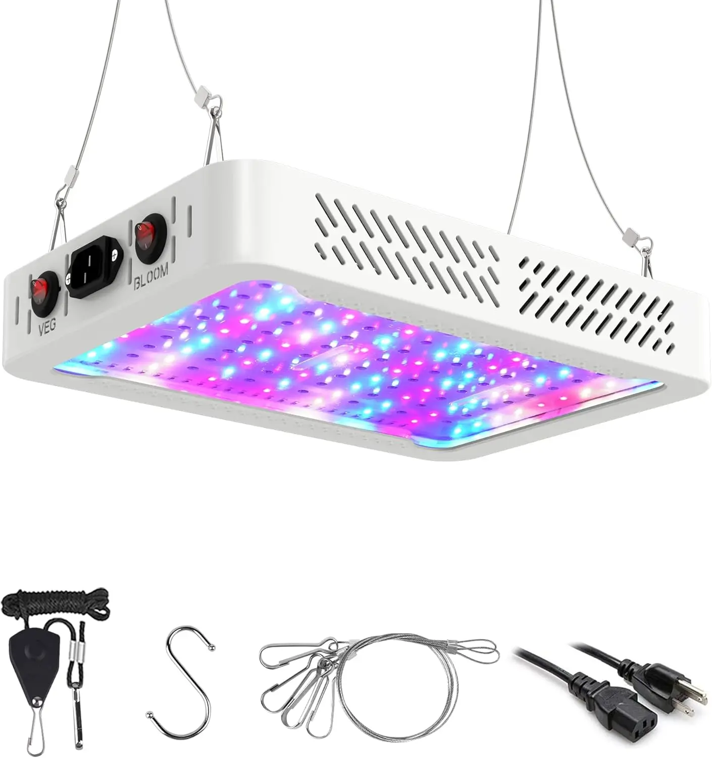 

1000W Full Spectrum LED Grow Light for Indoor Plants, Dual Chips & Switch for Veg/Flower (100W Actual Power)
