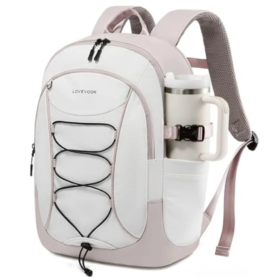 

Mens Backpack with Giant Tumbler Holder Pocket, Everyday Laptop Backpack Commuter Travel Work Computer Bag for Women, Casual Hi