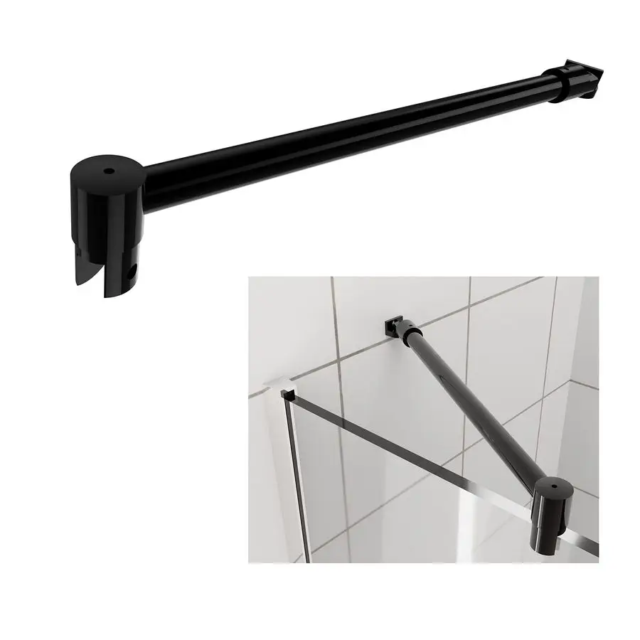 

Door Glass Support Bar, 14.2 Telescopic Bar for 5 16 to 1 2 Thick Glass, Black
