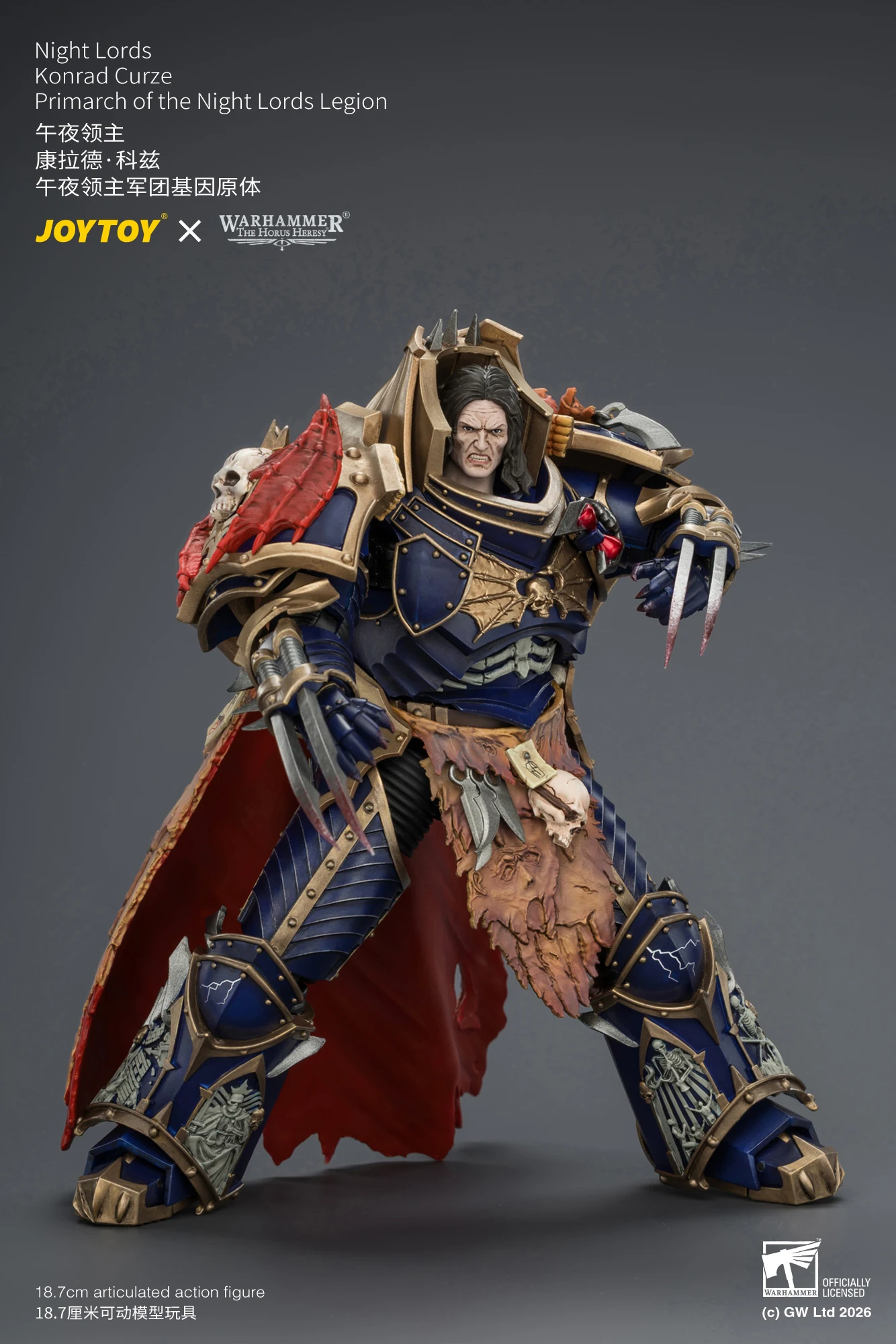 JOYTOY Warhammer "The Horus Heresy" 1/18 Action Figures Night Lords Konrad Curze Primarch of the Night Lords Legion