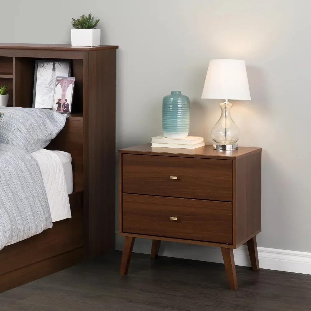 

Nightstands, Century Modern 2-Drawer Nightstand, Cherry, Side Table for Bedroom Chest of Drawers for Bedroom, Nightstands