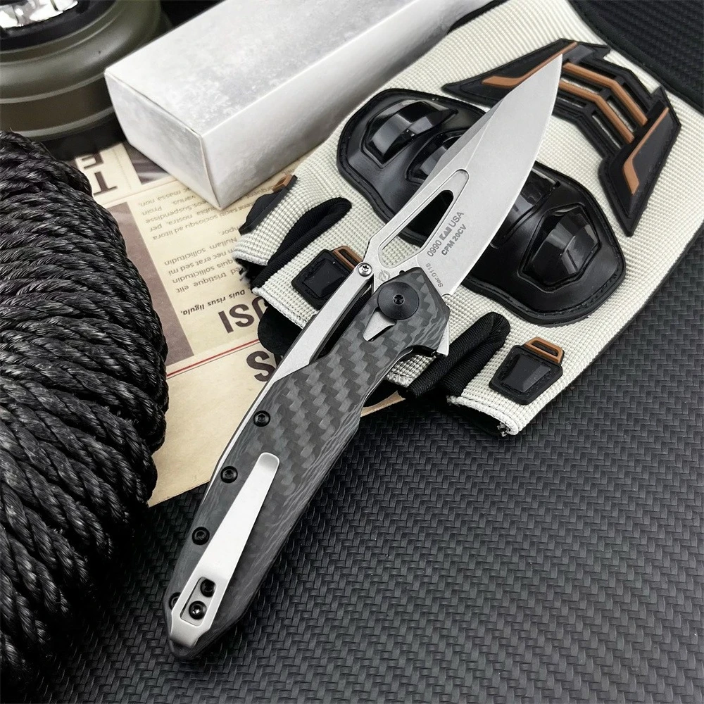 في الهواء الطلق المحمولة سكين جيب قابل للطي D2 شفرة غسل الحجر 420 الصلب + ألياف الكربون مقبض المشي لمسافات طويلة مغامرة الإنقاذ فائدة أداة