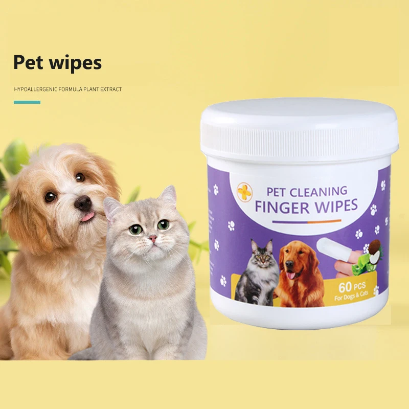 Pet cleaning finger cots wet wipes for cats, dogs, ears, teeth, oral hygiene, ear cleaning, finger cots wet wipes f032